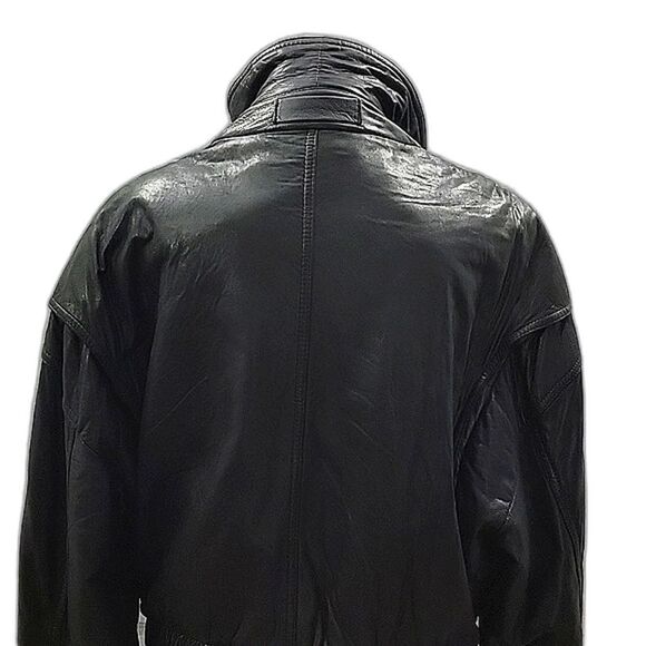 Andrew Marc Soft Black leather Field Jacket - Vintage, drawstring, Men's SZ L - Picture 9 of 15